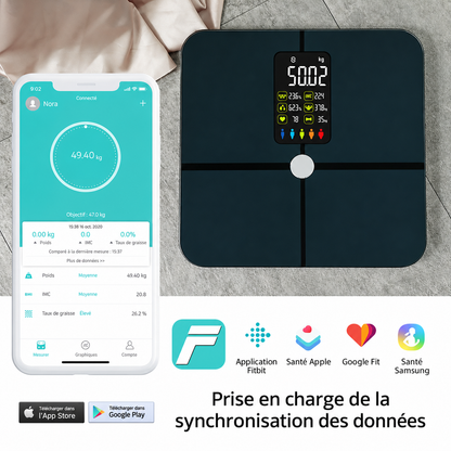 Balance Connectée Helvora SmartBody – Analyse Corporelle & Suivi Fitness