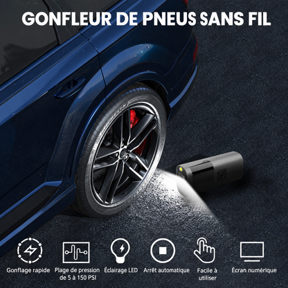 Compresseur Portable Helvora AirPump 12V – Gonfleur de Pneus avec Écran Numérique