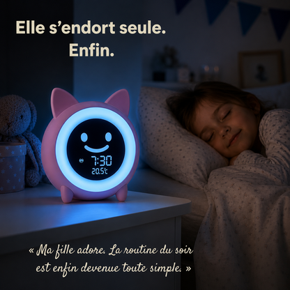 Réveil Éducatif Helvora LumiChat – Veilleuse Jour & Nuit pour Enfant