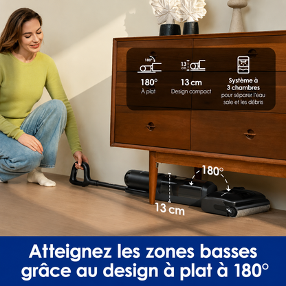 Aspirateur Laveur Sans Fil Helvora – Nettoyage Intelligent & Auto-Nettoyant