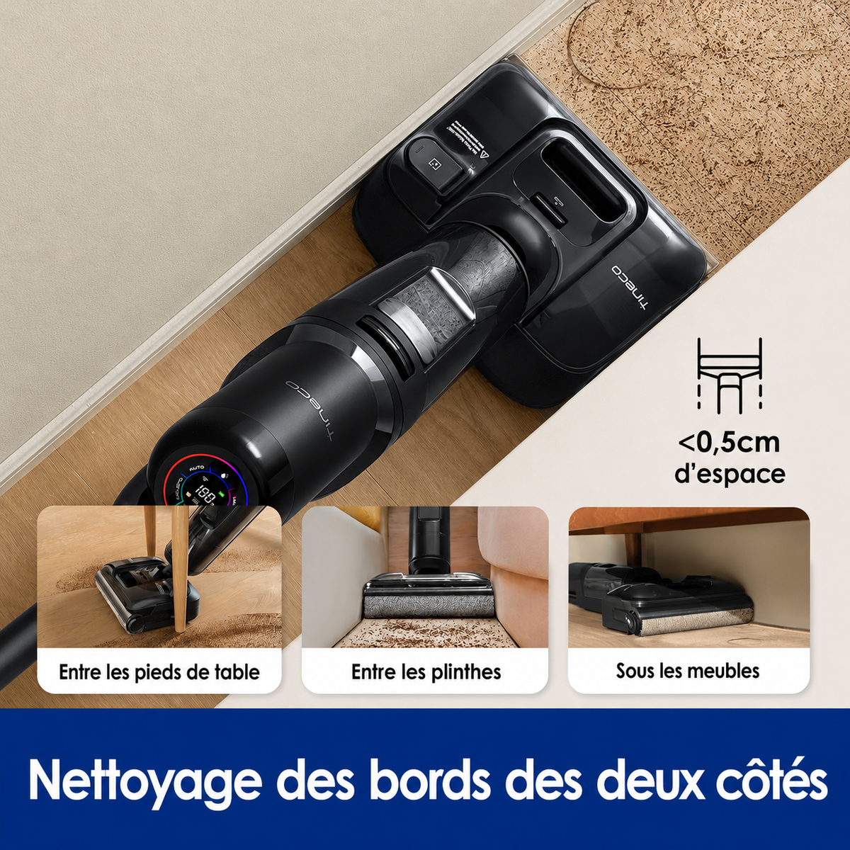 Aspirateur Laveur Sans Fil Helvora – Nettoyage Intelligent & Auto-Nettoyant