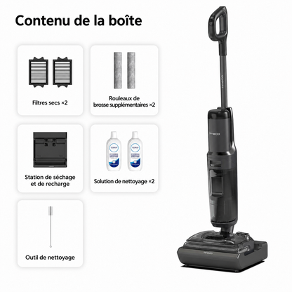 Aspirateur Laveur Sans Fil Helvora – Nettoyage Intelligent & Auto-Nettoyant