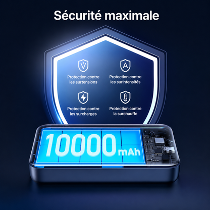 Batterie Externe Magnétique Helvora 10000 mAh – Charge Rapide 20W