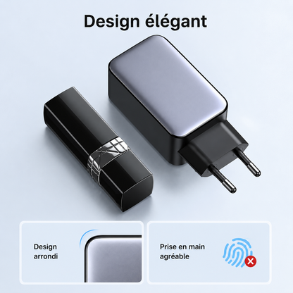 Chargeur USB-C Helvora 65W – Triple Port Charge Rapide