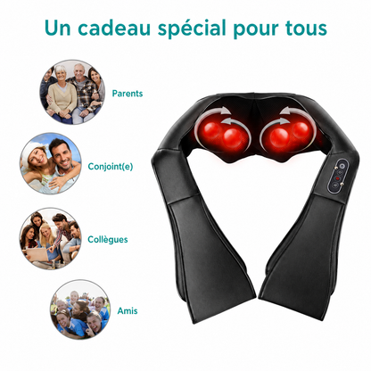 Masseur Shiatsu Helvora™ RelaxPro – Chauffant pour Nuque, Dos & Corps