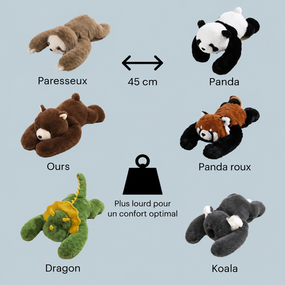 Plüschtier mit langen Armen, 45 cm, weiches Kunstfell, Faultier, Panda, Koala, Bär oder Drache