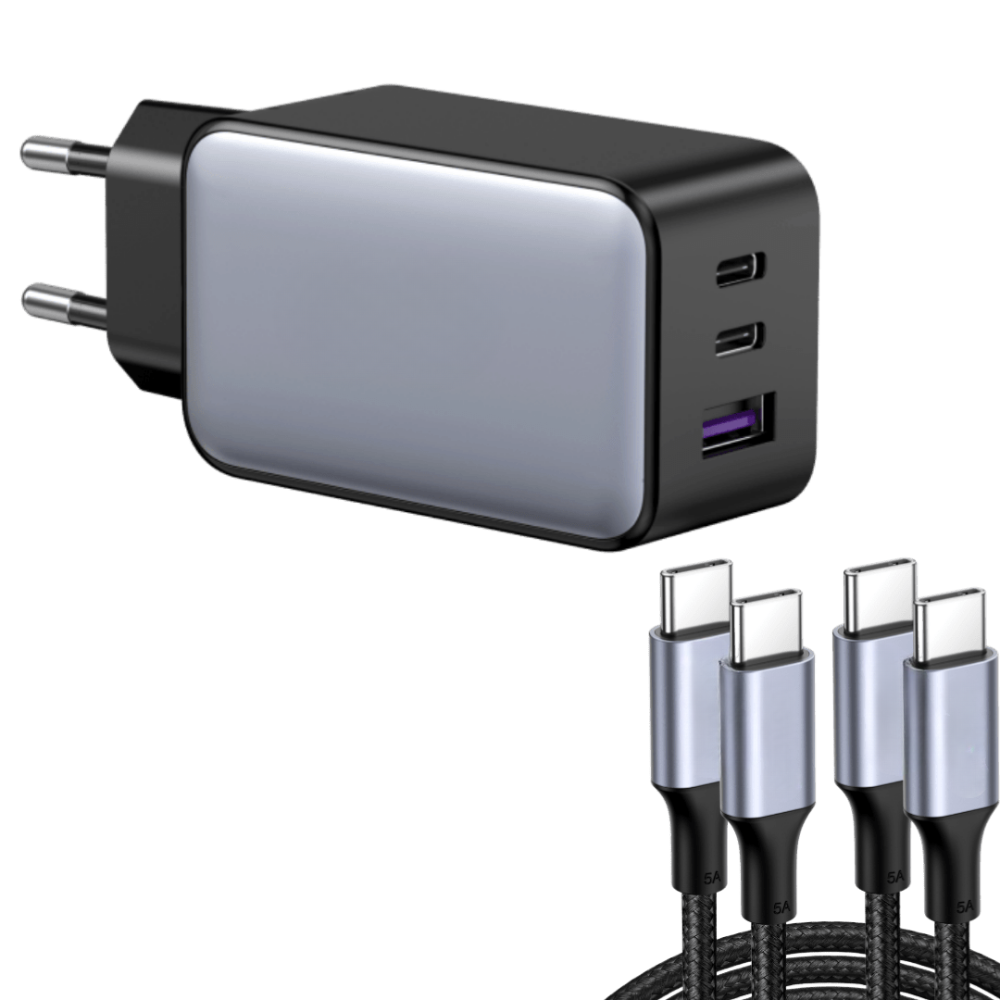 Chargeur USB-C Helvora 65W – Triple Port Charge Rapide