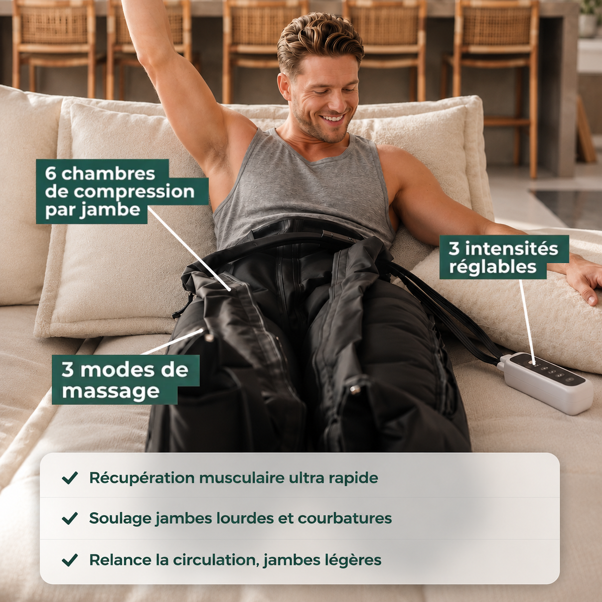 Bottes de Récupération Musculaire Professionnelle - Compression 360°
