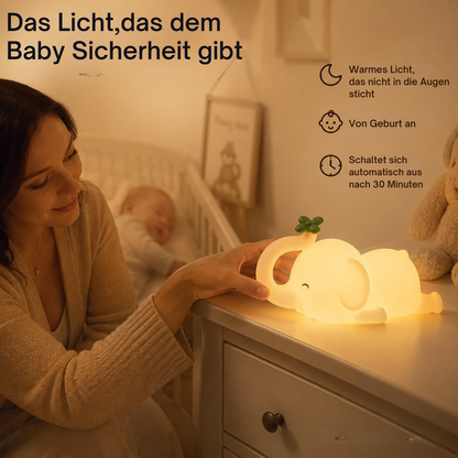 Veilleuse LED Helvora™ Éléphant – Silicone Rechargeable pour Bébé