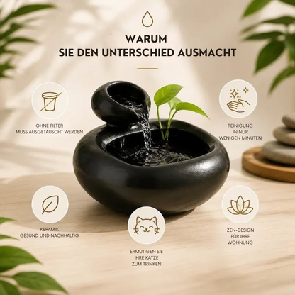 Helvora™ Keramik-Wasserbrunnen für Katzen – ohne Filter