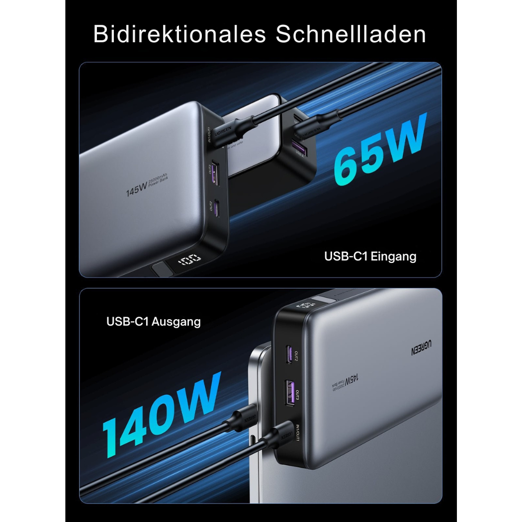 Batterie Externe Helvora™ 25 000 mAh – Charge Rapide 140W