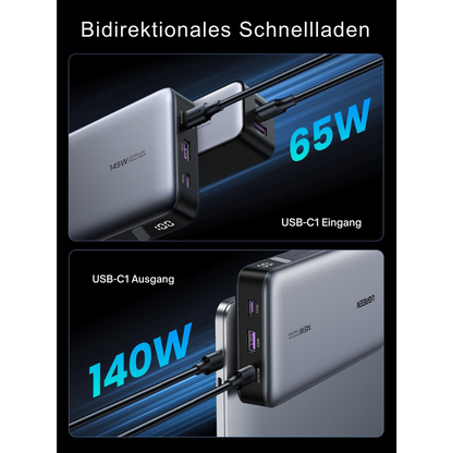 Batterie Externe Helvora™ 25 000 mAh – Charge Rapide 140W