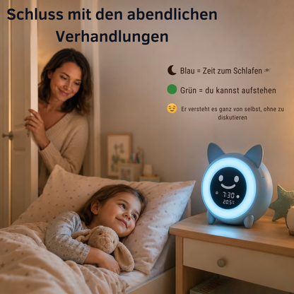 Réveil Éducatif Helvora™ LumiChat – Veilleuse Jour & Nuit pour Enfant