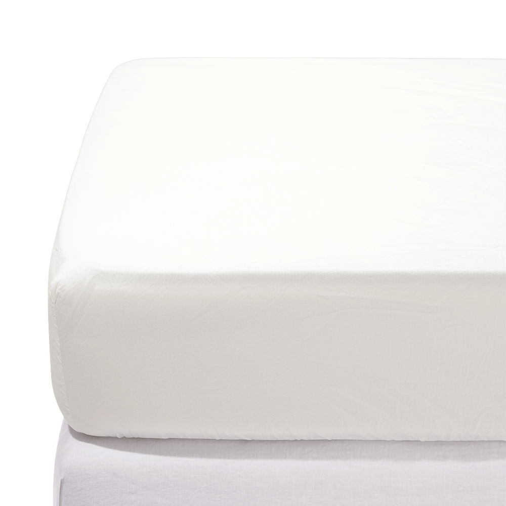 Drap-housse en percale de coton - Blanc Craie