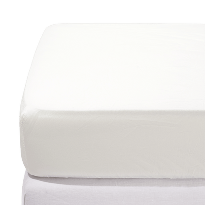 Drap-housse en percale de coton - Blanc Craie