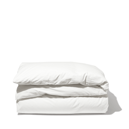 Housse de couette en percale de coton - Blanc Craie