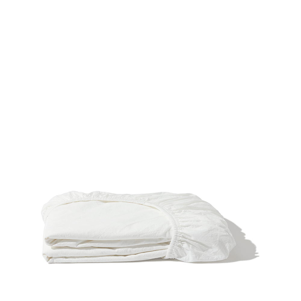 Drap-housse en percale de coton - Blanc Craie