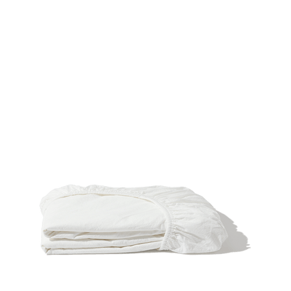 Drap-housse en percale de coton - Blanc Craie