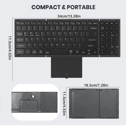 Clavier Pliable Helvora FlexKey Pro – Bluetooth, Pavé Tactile & Rétroéclairage