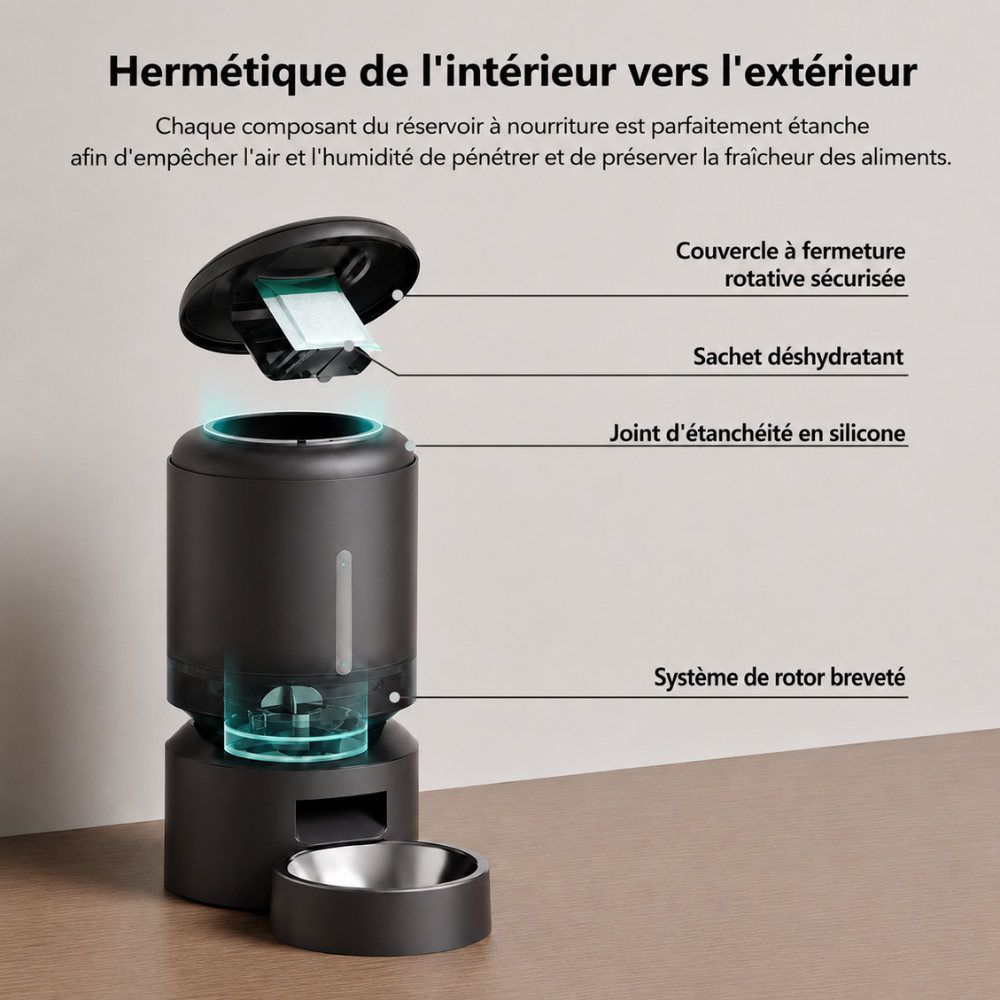 Distributeur Automatique Helvora SmartFeed – Wi-Fi 5 L pour Chiens & Chats