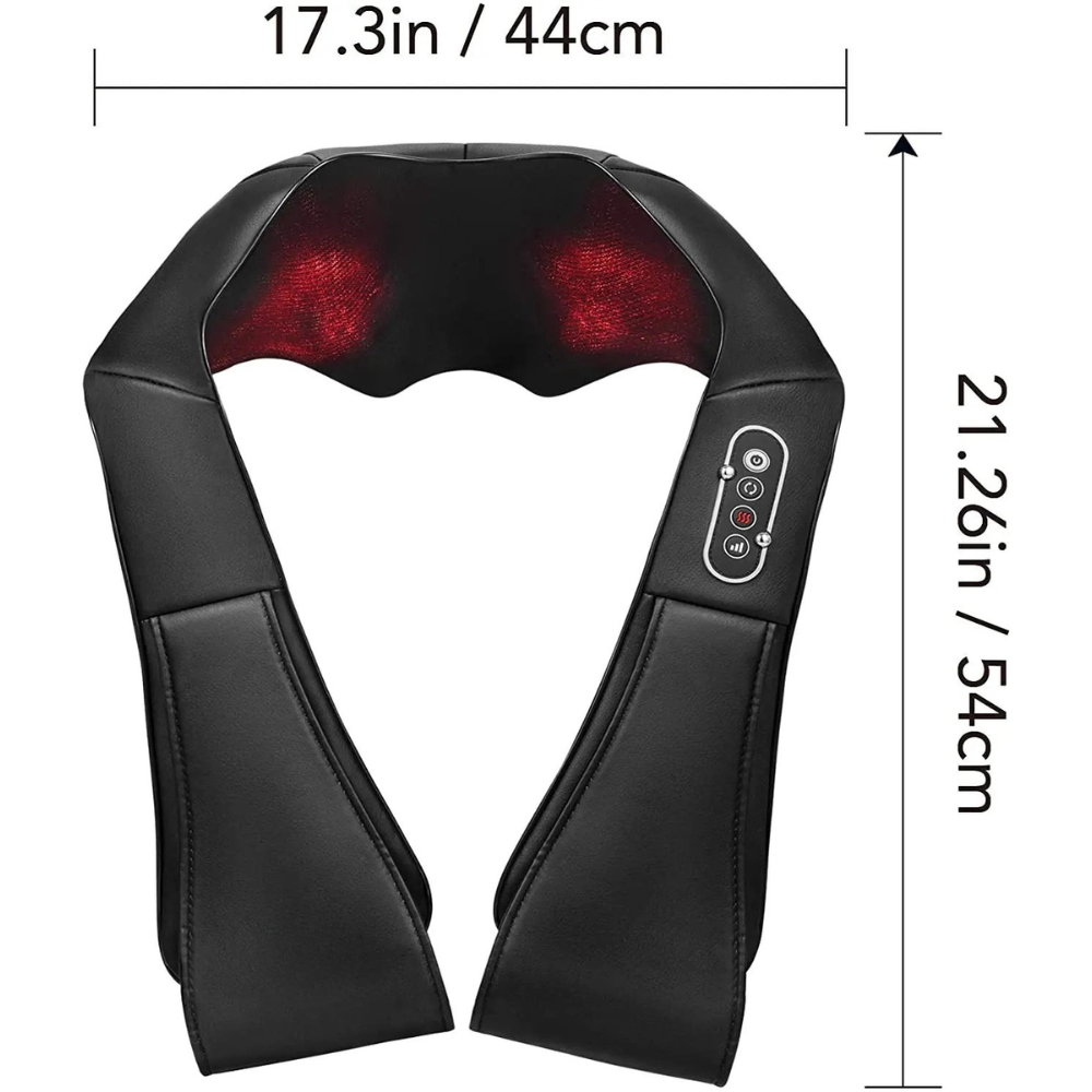 Masseur Shiatsu Helvora™ RelaxPro – Chauffant pour Nuque, Dos & Corps