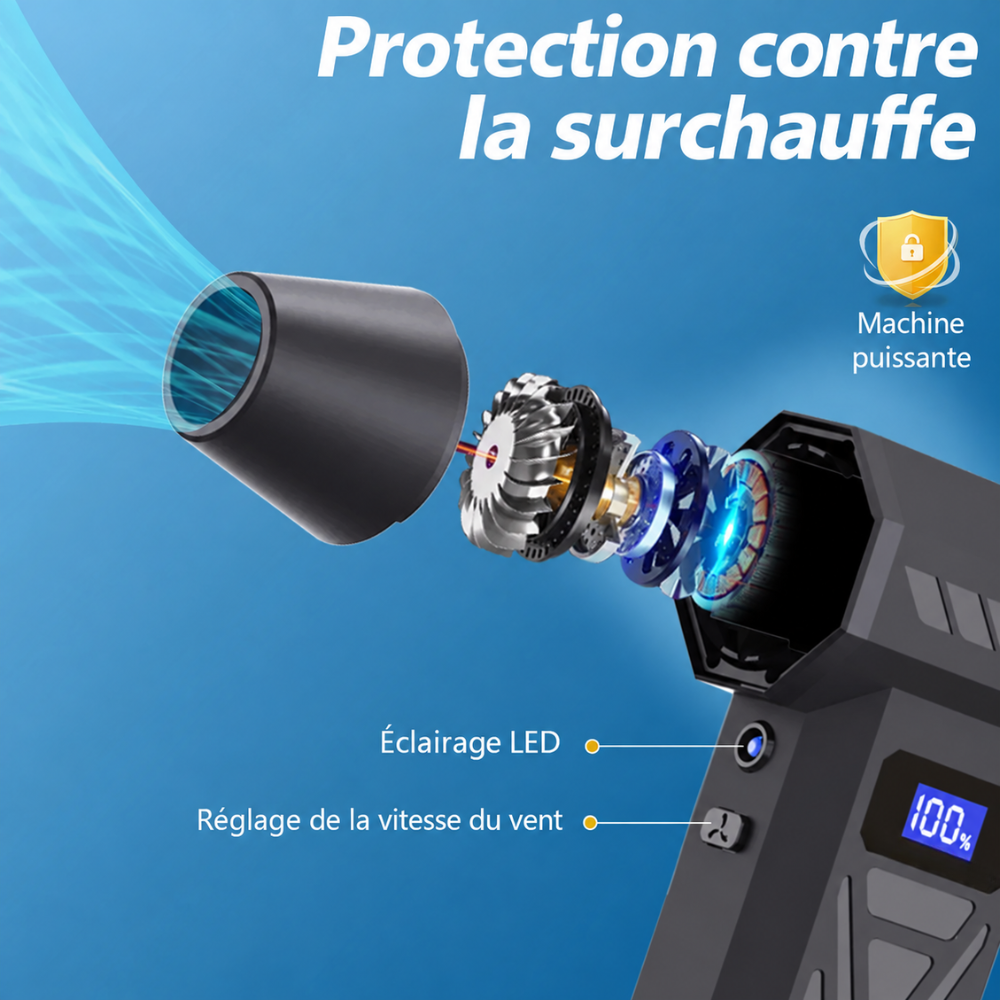 Souffleur Turbo Helvora AirBlast P70 – 4 Vitesses & Sans Fil