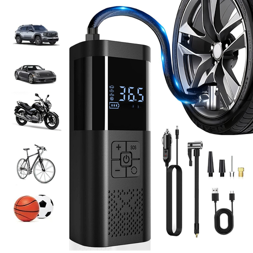 Compresseur Portable Helvora AirPump 12V – Gonfleur de Pneus avec Écran Numérique