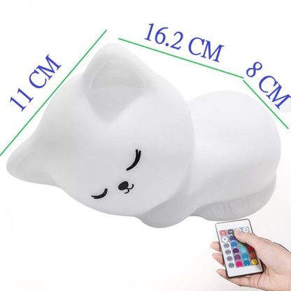 Veilleuse Chat LED Helvora NekoGlow – 7 Couleurs & Silicone Souple