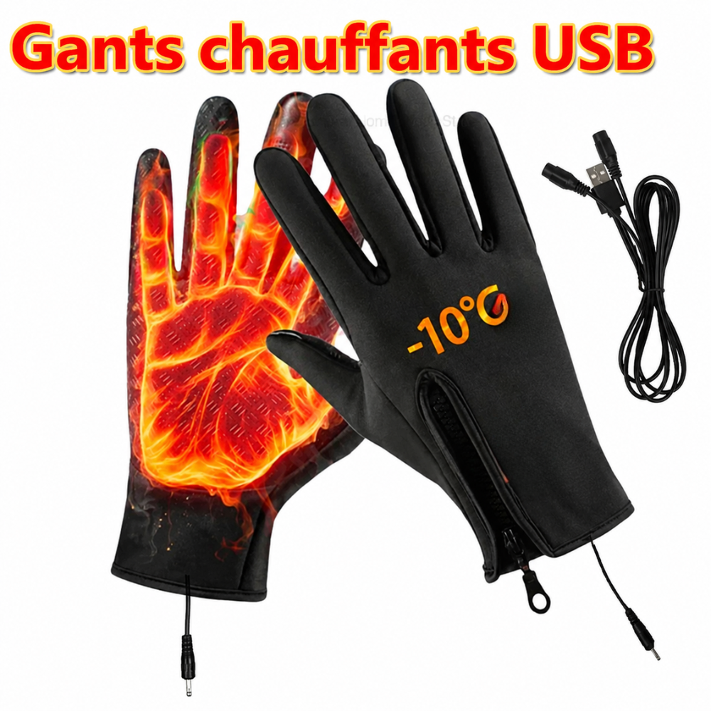 Gants Chauffants Helvora HeatRide – USB, Imperméables & Compatibles Écran Tactile
