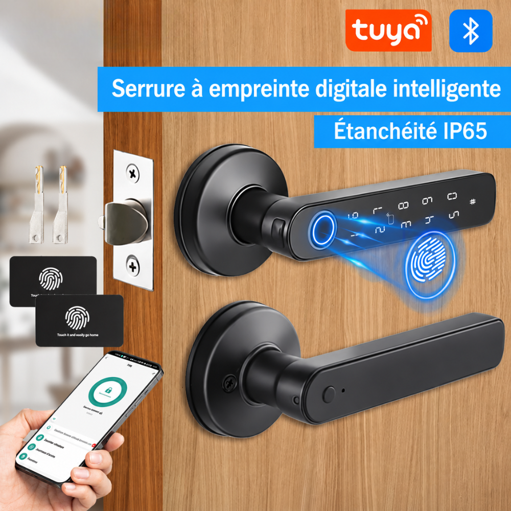 Serrure Connectée Helvora SecureLock M5 – Empreinte Digitale, Code & Application