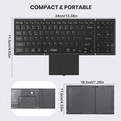 Clavier Pliable Helvora™ FlexKey Pro – Bluetooth, Pavé Tactile & Rétroéclairage