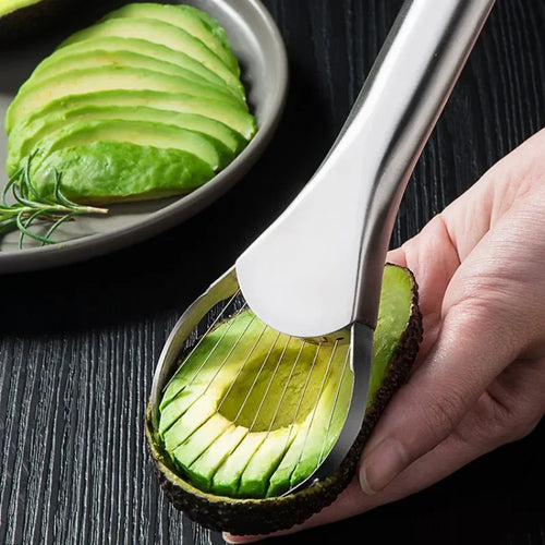 Couteau à avocat, gadget en acier inoxydable, coupe-fruits, gadget de cuisine, artefact de découpe de fruits, tout pour la cuisine et la maison, tranches de fruit du dragon