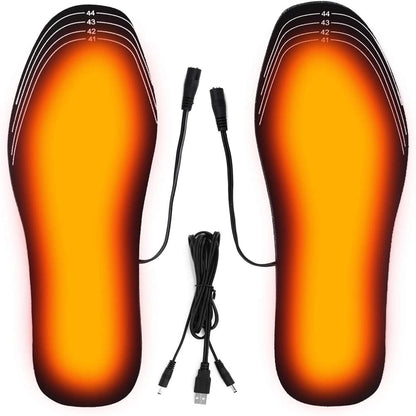 Semelles chauffantes rechargeables USB taille 35-46 bricolage chaussures chauffantes électriques personnalisables pour le ski en plein air chauffe-pieds d'hiver