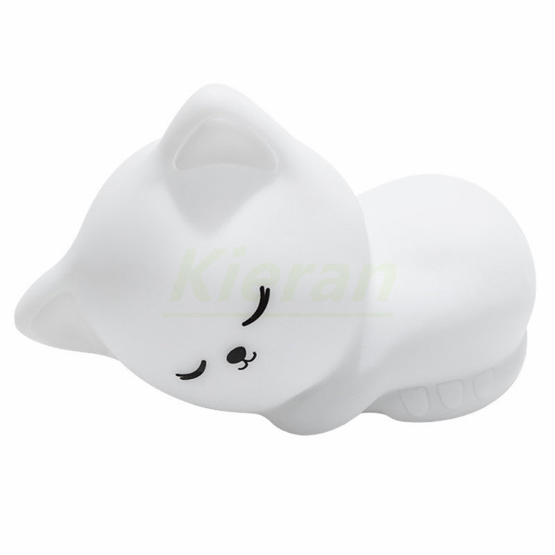 Silicone souple chat sept couleurs LED veilleuses USB Rechargeable enfants bébé enfants lampadaire créatif dessin animé chambre décor lumière