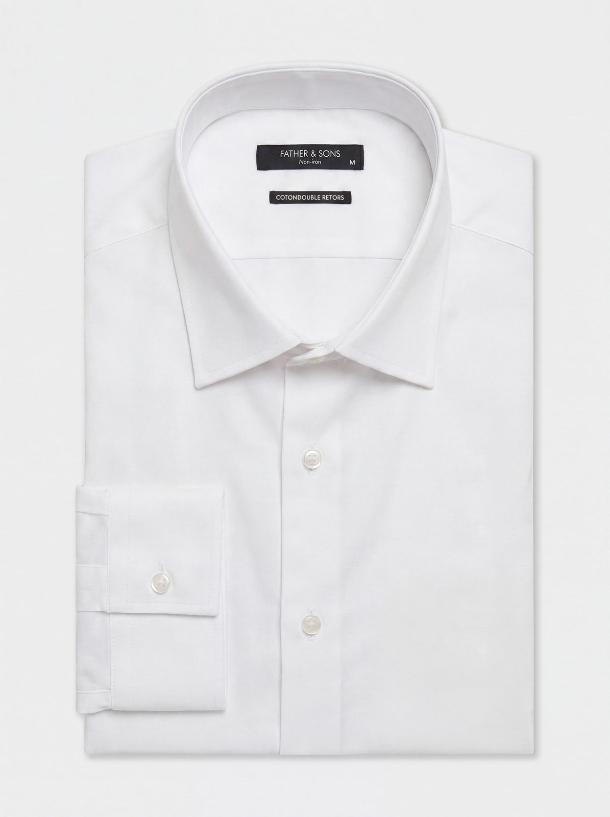 Chemise habillée non-iron Regular en twill de coton uni blanc
