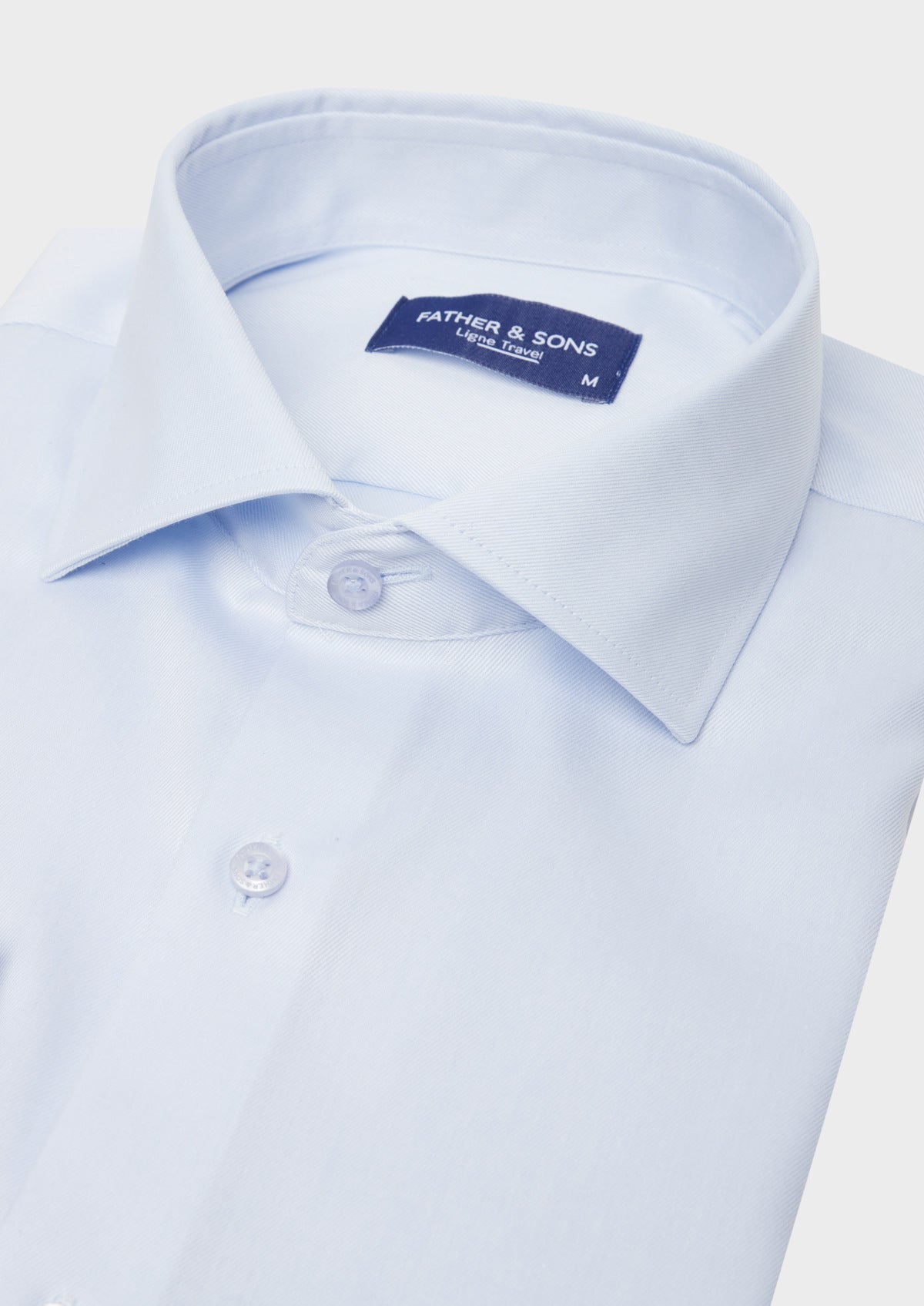 Chemise habillée non-iron Slim en twill de coton uni bleu ciel