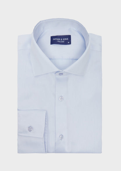 Chemise habillée non-iron Slim en twill de coton uni bleu ciel