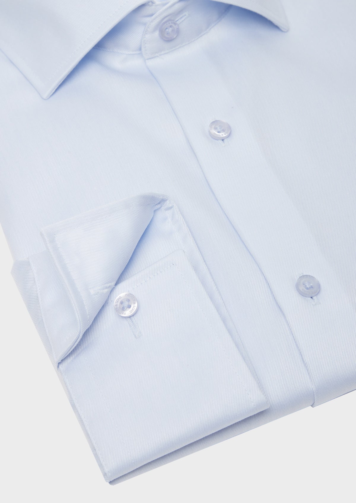 Chemise habillée non-iron Slim en twill de coton uni bleu ciel