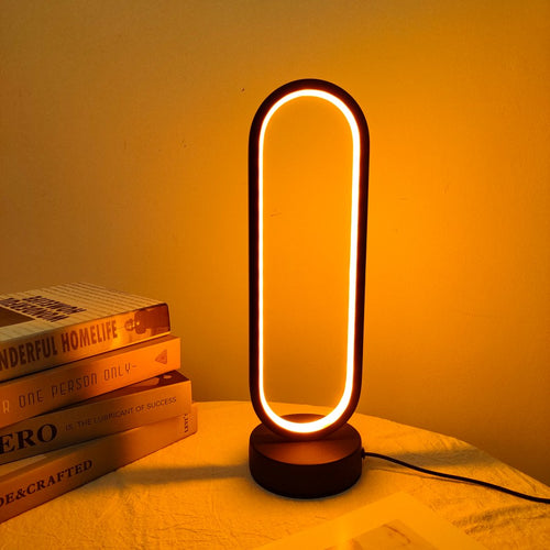 1 lampe LED pour chambre à coucher, lampe annulaire pour salon, lampe de chevet à trois couleurs réglables, veilleuse LED