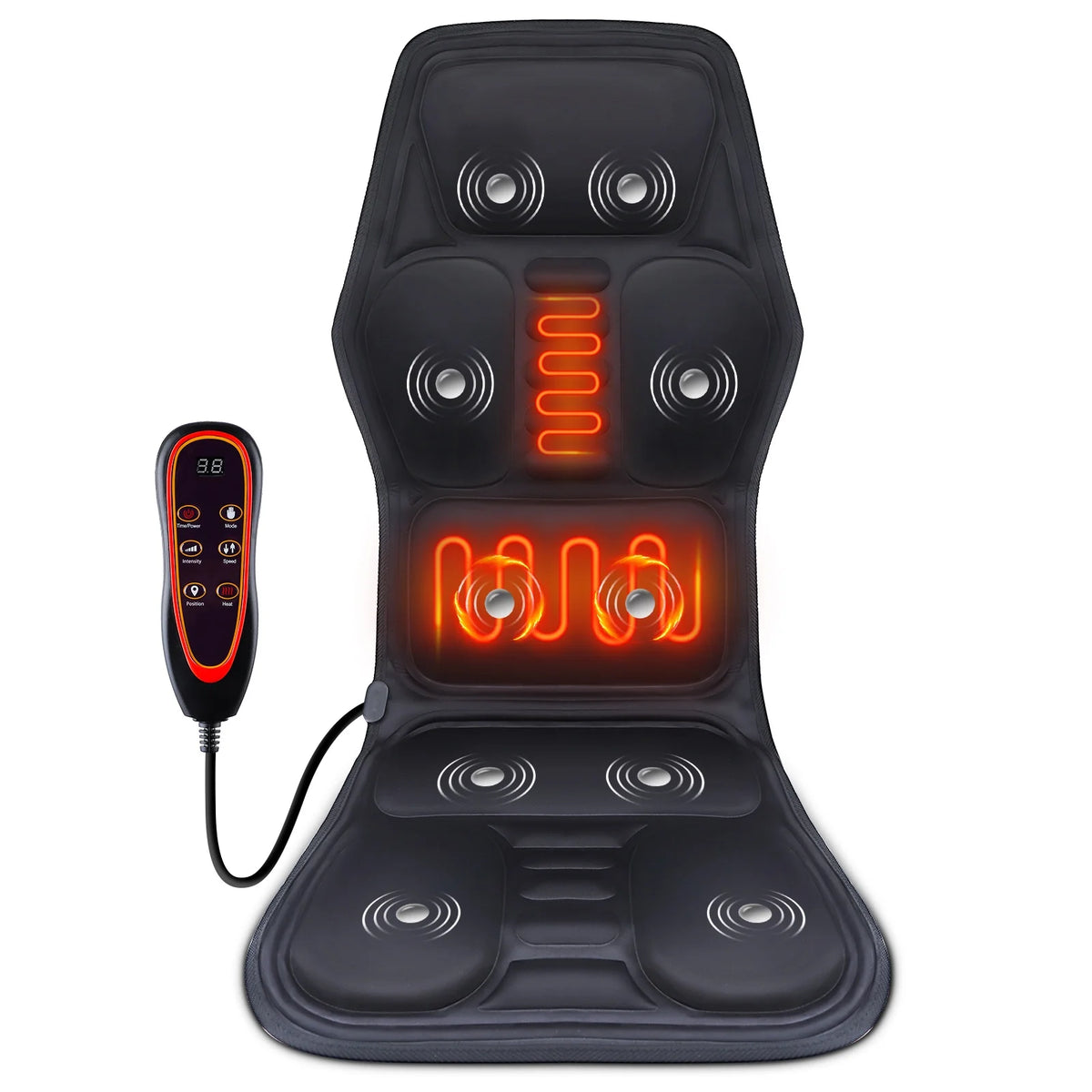 Masseur de dos électrique infrarouge, chaise de Massage complète du corps, coussin chauffant, vibrateur, voiture, maison, bureau, matelas lombaire pour le cou, tapis de chaise