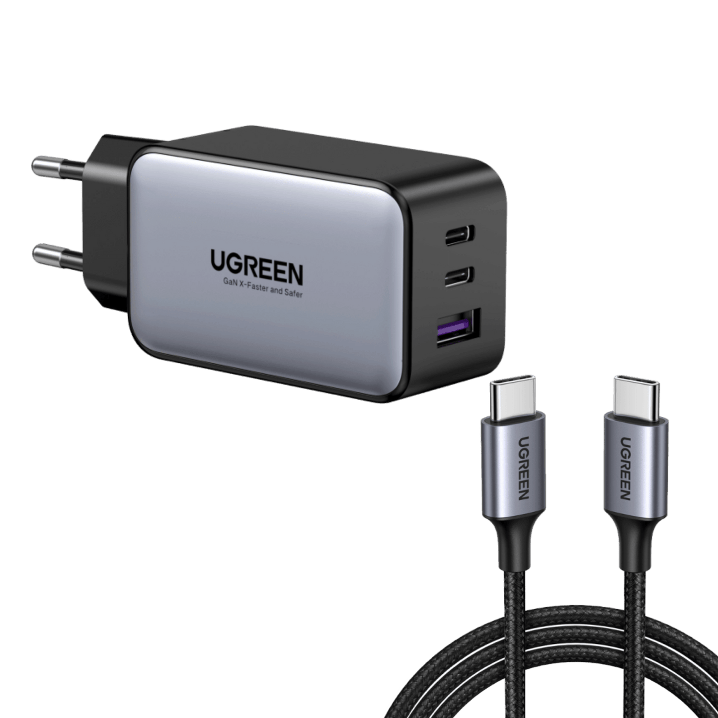UGREEN Nexode Chargeur de Voyage 65 W 3 ports